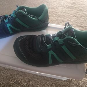 Navy Blue and Teal Athletic Shoes